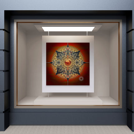 Red and Gold Mandala Sacred Geometry Art Print