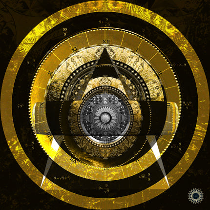 Gold Geometry Mandala Wall, Spiritual Decor, Sacred Geometry Celestial Print, Living Room or Meditation Space
