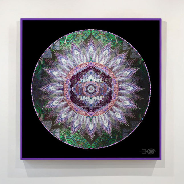 Violet Lotus Mandala Wall Art, Large Sacred Geometry Spiritual Print, for Wellness Space, Office or Living Room