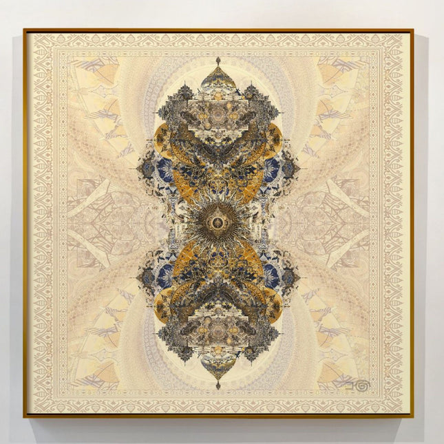 Indigo Mandala Wall Art, Large Sacred Geometry Boho Print,  Spiritual Home Decor, for Office, Living Room or Meditation Space