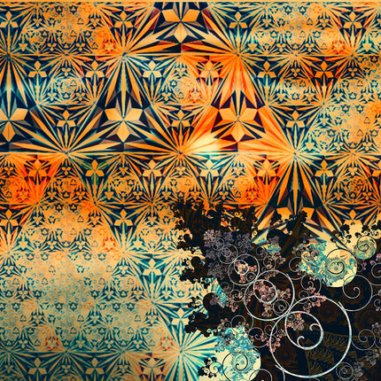 Orange Mandala Wall Art, Large Sacred Geometry Spiritual Print, for Office, Living Room or Meditation Space