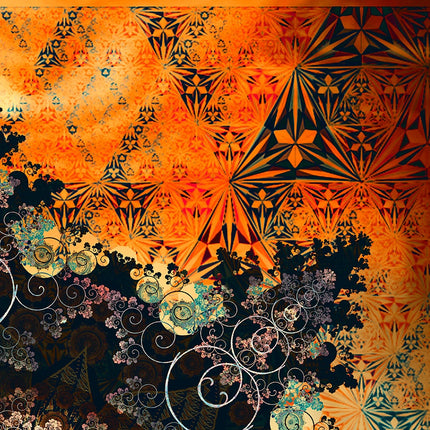 Orange Mandala Wall Art, Large Sacred Geometry Spiritual Print, for Office, Living Room or Meditation Space