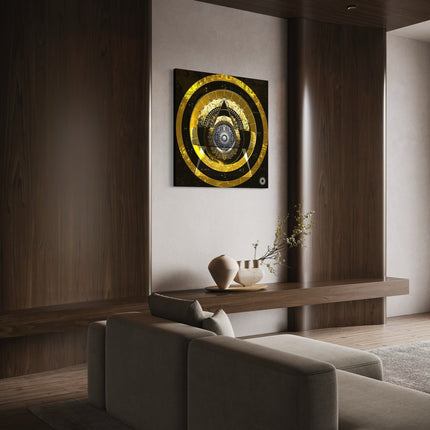 Gold Geometry Mandala Wall, Spiritual Decor, Sacred Geometry Celestial Print, Living Room or Meditation Space