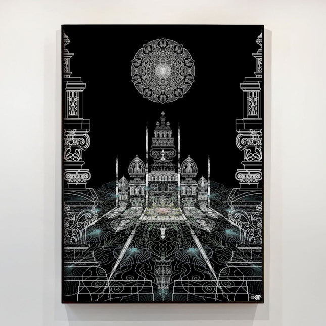 Black White Mandala Wall Art, Large Sacred Geometry Spiritual Print, for Living Room, Bedroom or Yoga Studio