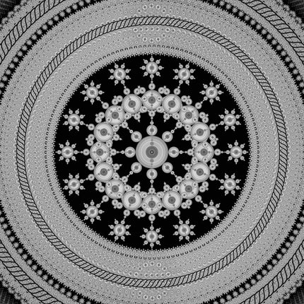 Mystic Monochrome Mandala Wall Art Print  Black White Sacred Geometry Boho Decor, Cosmic Abstract