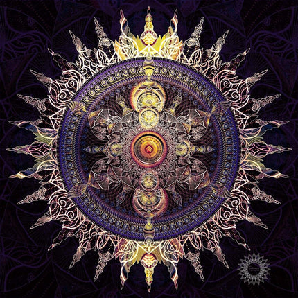 Purple and Gold Mandala Art Print: Sacred Geometry, Spiritual Symbol