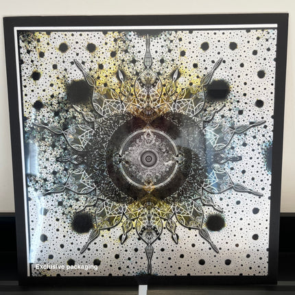 Mystic Monochrome Mandala Wall Art Print  Black White Sacred Geometry Boho Decor, Cosmic Abstract