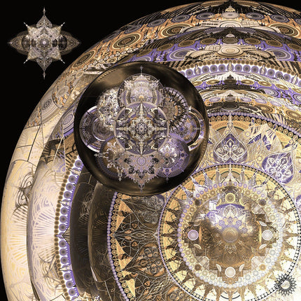 Genesis- Gold & Lavender Mandala Art Print,Sacred Geometry Wall Decor