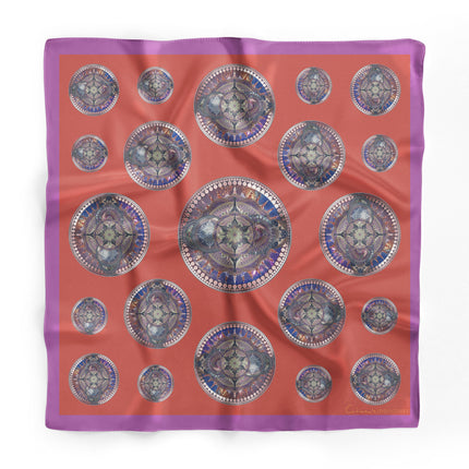 Boho Mandala Silk Scarf, Mandala Art Shawl, Limited Edition Italian Design Gift for Her