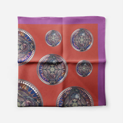 Boho Mandala Silk Scarf, Mandala Art Shawl, Limited Edition Italian Design Gift for Her