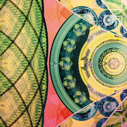Alameida Luminous Dream Portal  Teal Gold Sacred Mandala Wall Art for Meditation & Spiritual Home Décor