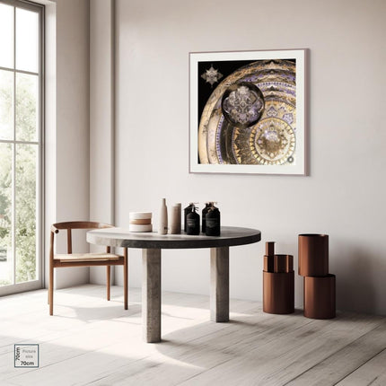 Genesis- Gold & Lavender Mandala Art Print,Sacred Geometry Wall Decor