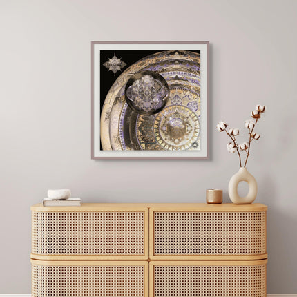 Genesis- Gold & Lavender Mandala Art Print,Sacred Geometry Wall Decor