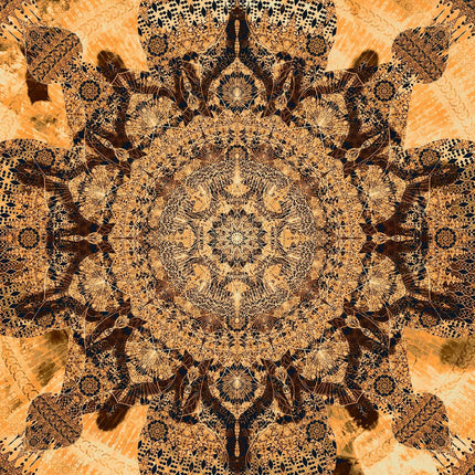 Teal Gold Mandala Print, Sacred Geometry Boho Wall Art