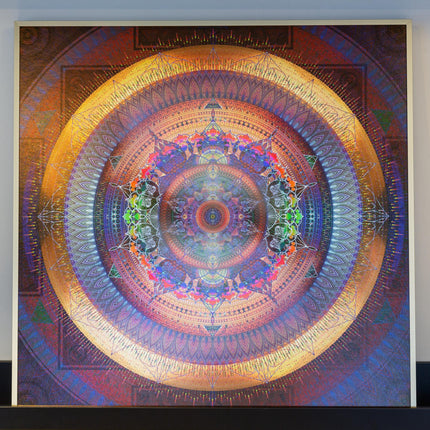 Luminous Mandala Art Print: Psychedelic Geometric Boho Wall Decor Poster