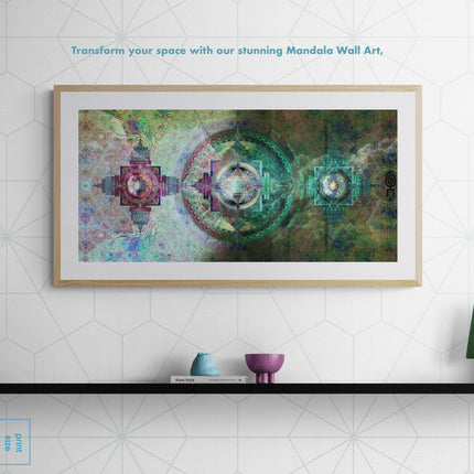 Zen Fusion Mandala Art Print: Sacred Geometry Spiritual Decor, Geomeric art, Sri Yantra