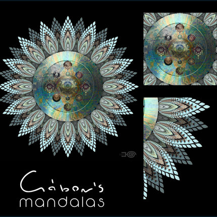 Teal Gold Mandala Wall Art, Sacred Geometry Lotus Print, Boho Meditation Decor