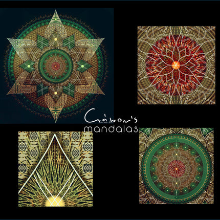 Emerald Gold Mandala Art Print, Sacred Geometry Wall Decor, Green Spiritual Home Art