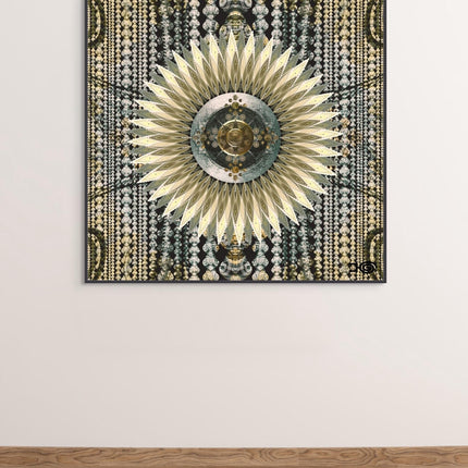Silver Gold Mandala Print: Sacred Geometry Meditation Decor (Digital Download)