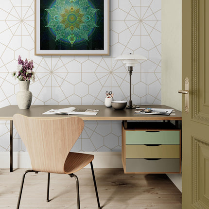 Green Mandala Art Print: Sacred Geometry, Spiritual Decor