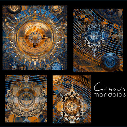 Bronze-Blue Mandala Art Print: Celestial Mandala Constellations  Sacred Geometry Wall Art