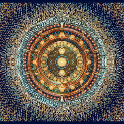 Rhodesian ForgetMeNot Mandala Art  Golden Sacred Geometry Wall Decor for Mindful Home