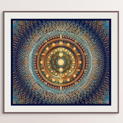 Rhodesian ForgetMeNot Mandala Art  Golden Sacred Geometry Wall Decor for Mindful Home