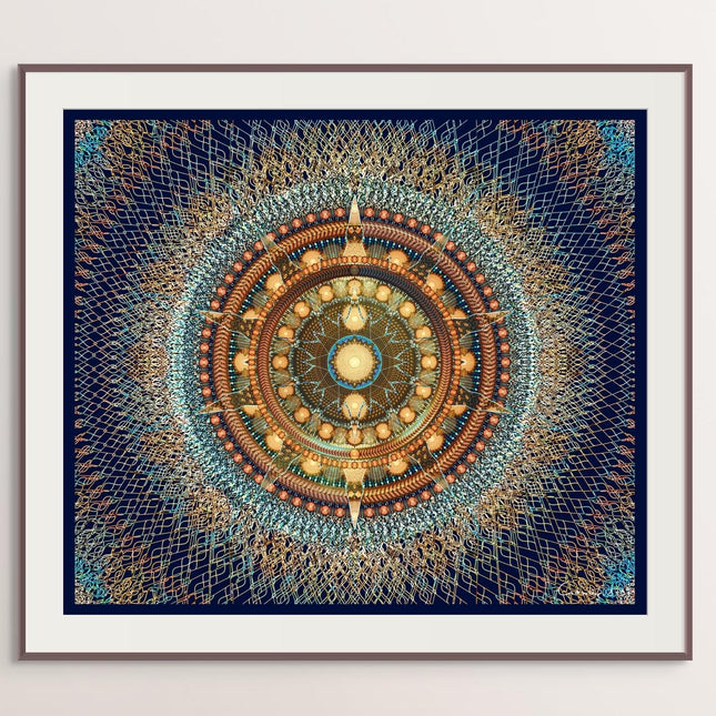 Rhodesian ForgetMeNot Mandala Art  Golden Sacred Geometry Wall Decor for Mindful Home