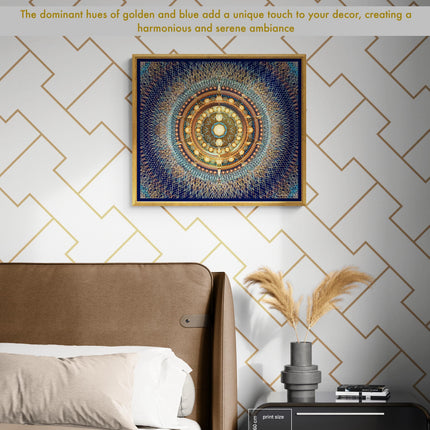 Rhodesian ForgetMeNot Mandala Art  Golden Sacred Geometry Wall Decor for Mindful Home