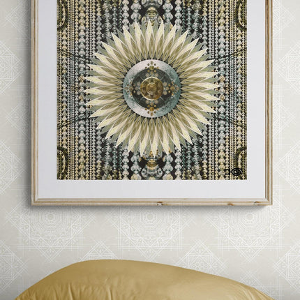 Silver Gold Mandala Print: Sacred Geometry Meditation Decor (Digital Download)