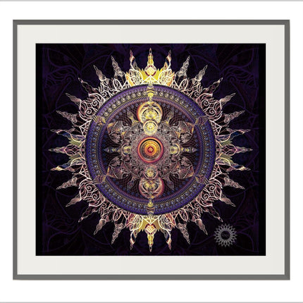 Purple and Gold Mandala Art Print: Sacred Geometry, Spiritual Symbol