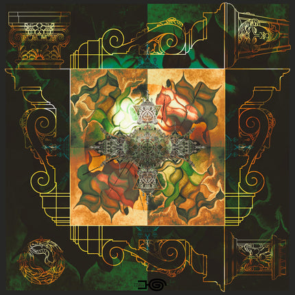 Architectural Mandala Wall Art Print  Green Gold Geometric Home Decor Poster