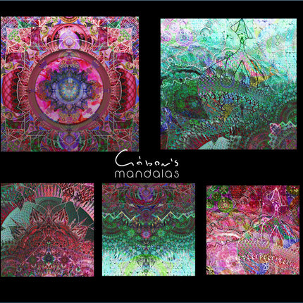 Visionary Mandala Art Print: Sacred Geometry, Psychedelic Boho Wall Art, Pink Green Meditation Decor