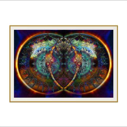 Twin Flames Mandala Art Print: Psychedelic Galaxy Home Decor