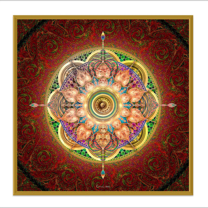 Brahma Mandala Print: Sacred Geometry Ruby Gold Spiritual Wall Art