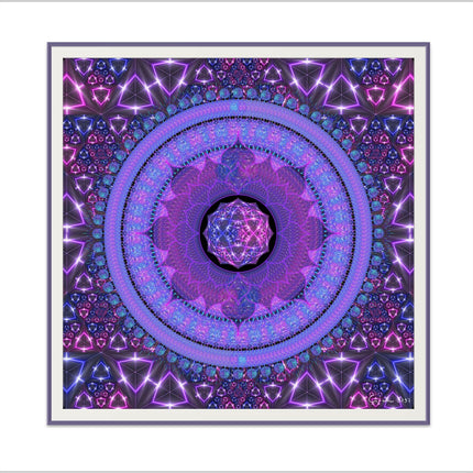 Neopsychedelic Vibrant Abstract Mandala Print, Calming Inspiring Yoga Wall Art, Spiritual Large Living Decor