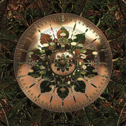 Bronze Mandala Print: Sacred Geometry Spiritual, Boho Meditation Decor (Hahnemühle Photo Rag Metallic)