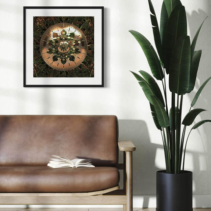 Bronze Mandala Print: Sacred Geometry Spiritual, Boho Meditation Decor (Hahnemühle Photo Rag Metallic)