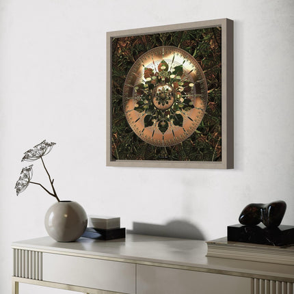 Bronze Mandala Print: Sacred Geometry Spiritual, Boho Meditation Decor (Hahnemühle Photo Rag Metallic)