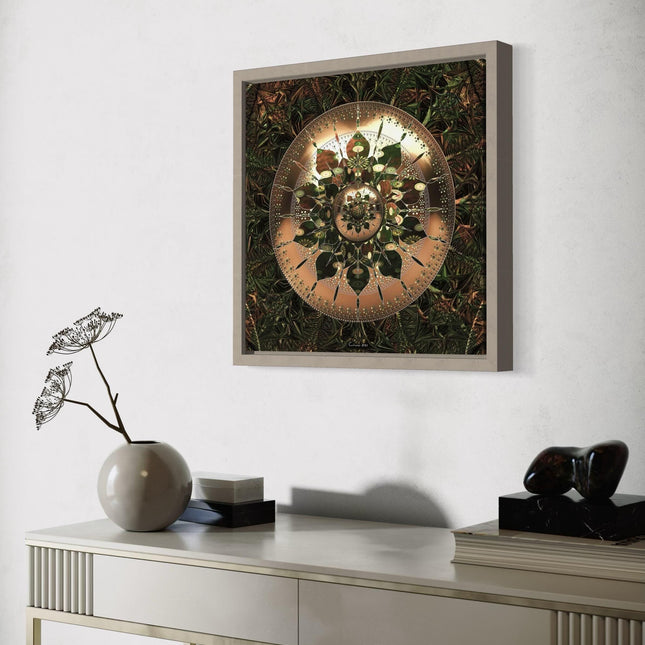 Bronze Mandala Print: Sacred Geometry Spiritual, Boho Meditation Decor (Hahnemühle Photo Rag Metallic)