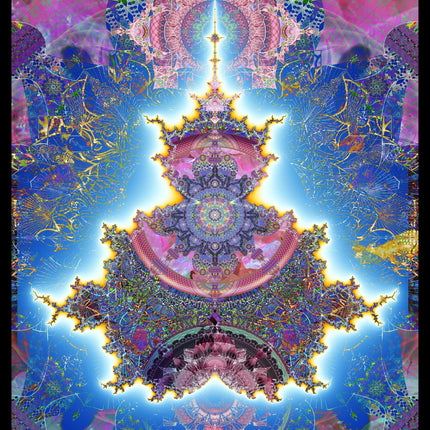 Mandelbrot Mandala Print  Psychedelic Fractal Sacred Geometry Wall Art,Mystical Boho Home Decor