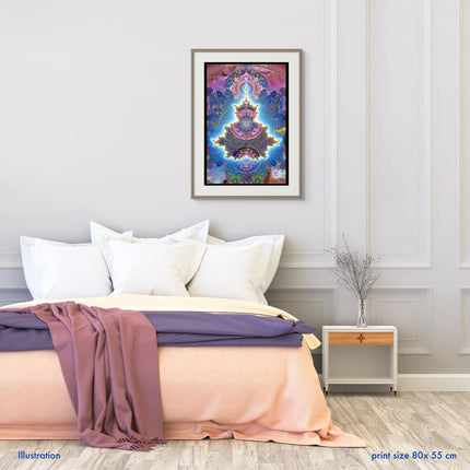 Mandelbrot Mandala Print  Psychedelic Fractal Sacred Geometry Wall Art,Mystical Boho Home Decor