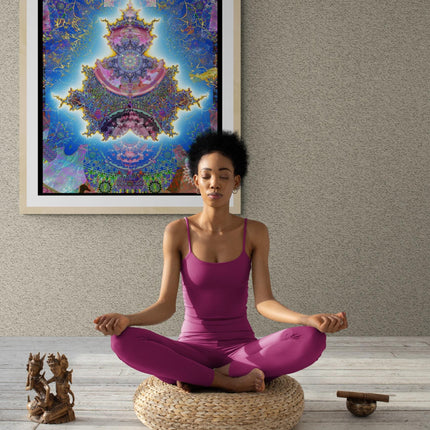 Mandelbrot Mandala Print  Psychedelic Fractal Sacred Geometry Wall Art,Mystical Boho Home Decor