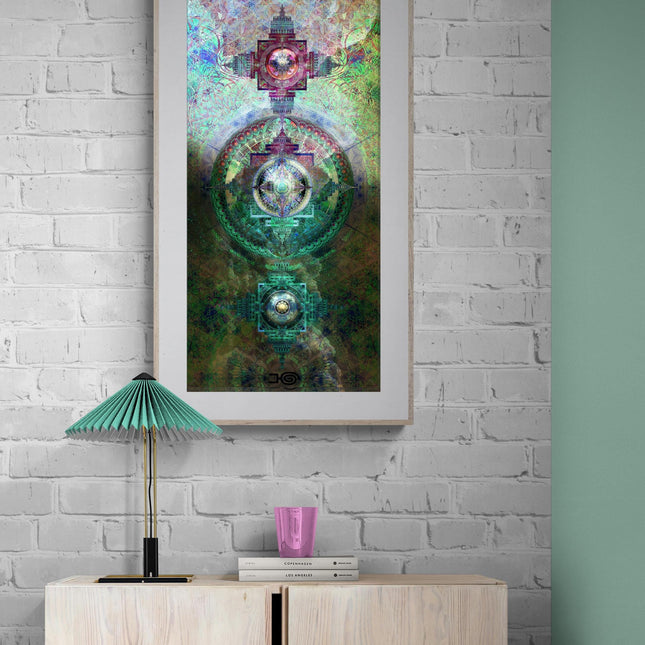 Zen Fusion Mandala Art Print: Sacred Geometry Spiritual Decor, Geomeric art, Sri Yantra