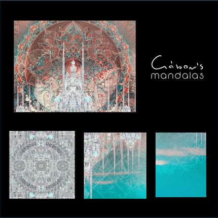 Sacred Geometry Castle Print  Aqua Blush Mandala Wall Art (Print Only)