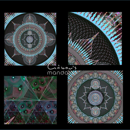 Aquamarin Mandala Kunstdruck: Heilige Geometrie Wanddekoration