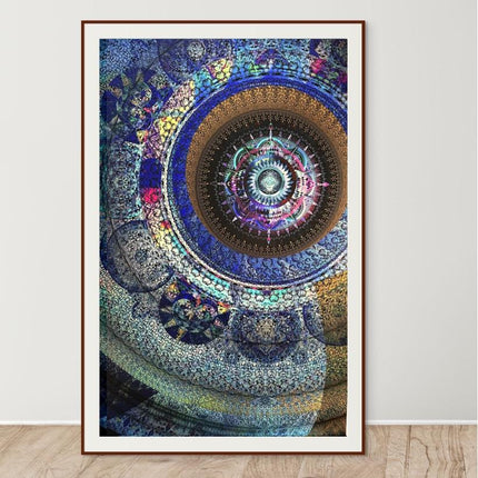 Sacred Geometry Mandala Art Print: Hahnemühle Metallic Paper, Spiritual Wall Decor