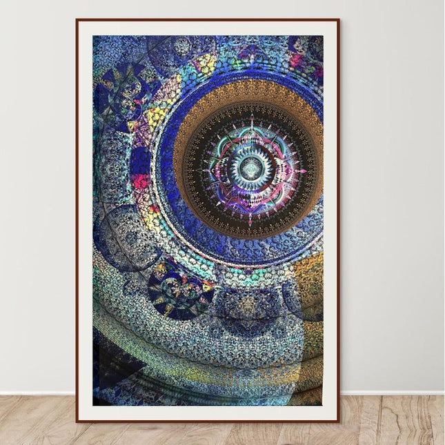 Sacred Geometry Mandala Art Print: Hahnemühle Metallic Paper, Spiritual Wall Decor
