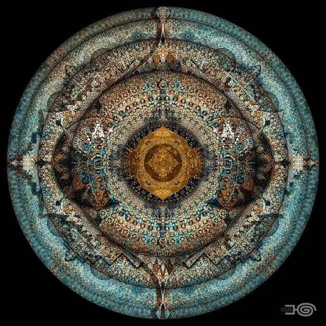 Fraktal-Mandala-Kunstdruck: Heilige Geometrie, spirituelle Wohnkultur