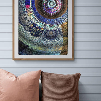 Sacred Geometry Mandala Art Print: Hahnemühle Metallic Paper, Spiritual Wall Decor